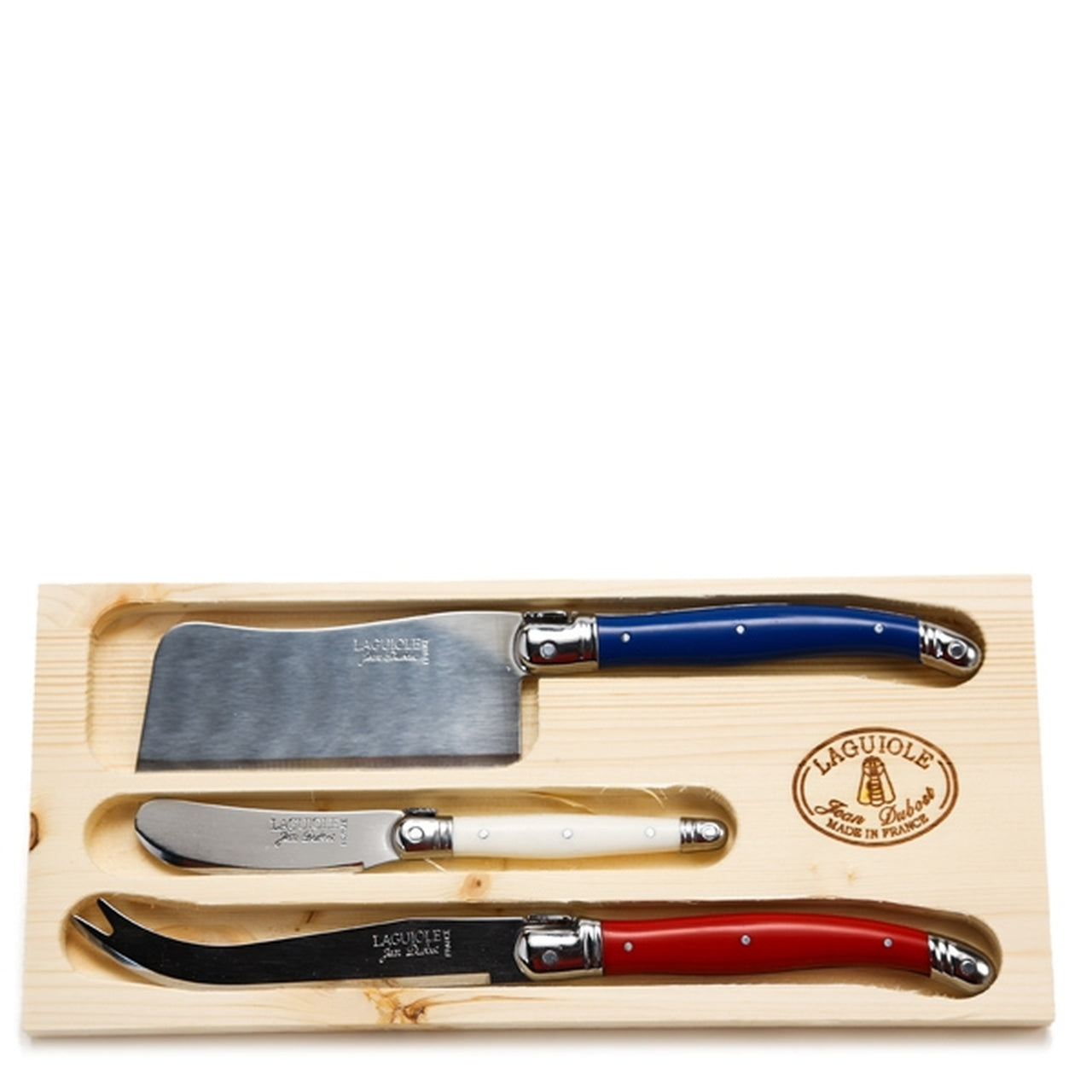 Laguiole 3pc Cheese Knife Set in Paris Colors